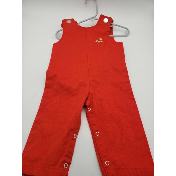 Vintage One Piece Baby Romper  Sleeves Red Thomas 12 mos USA made - Picture 4 of 6